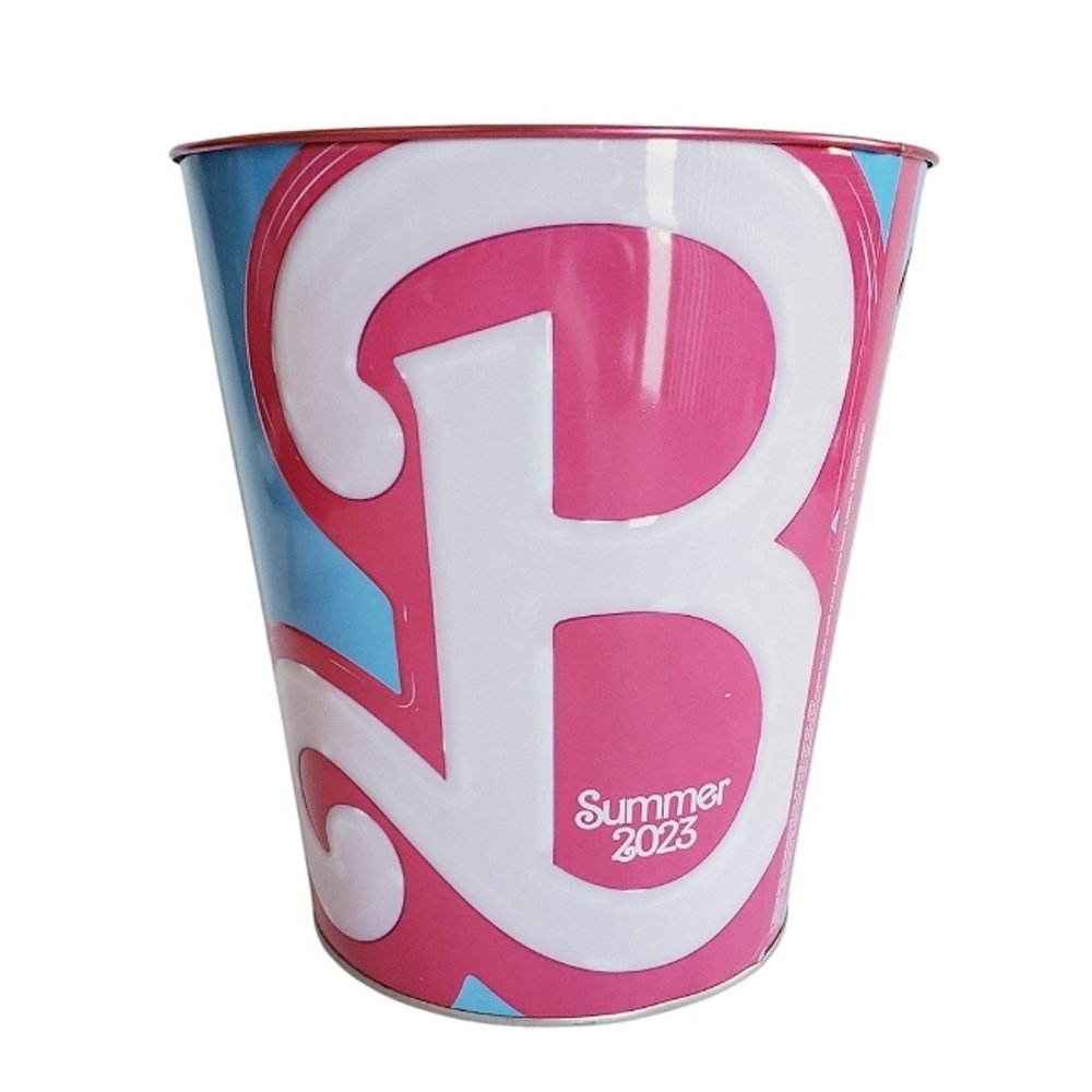 Barbie Movie Embossed Metal Popcorn Tin 2023 Pink Icon Collectible
